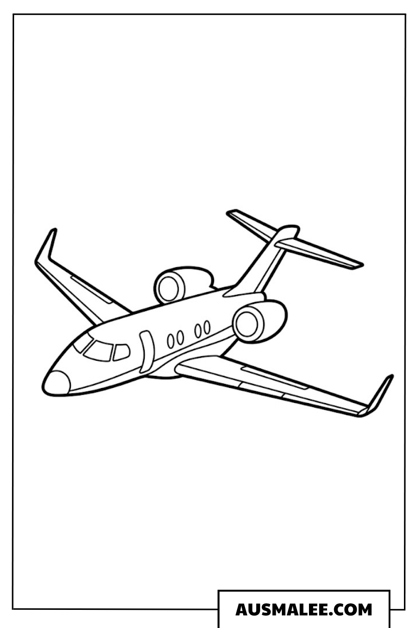 Ausmalbild Kleiner Privatjet