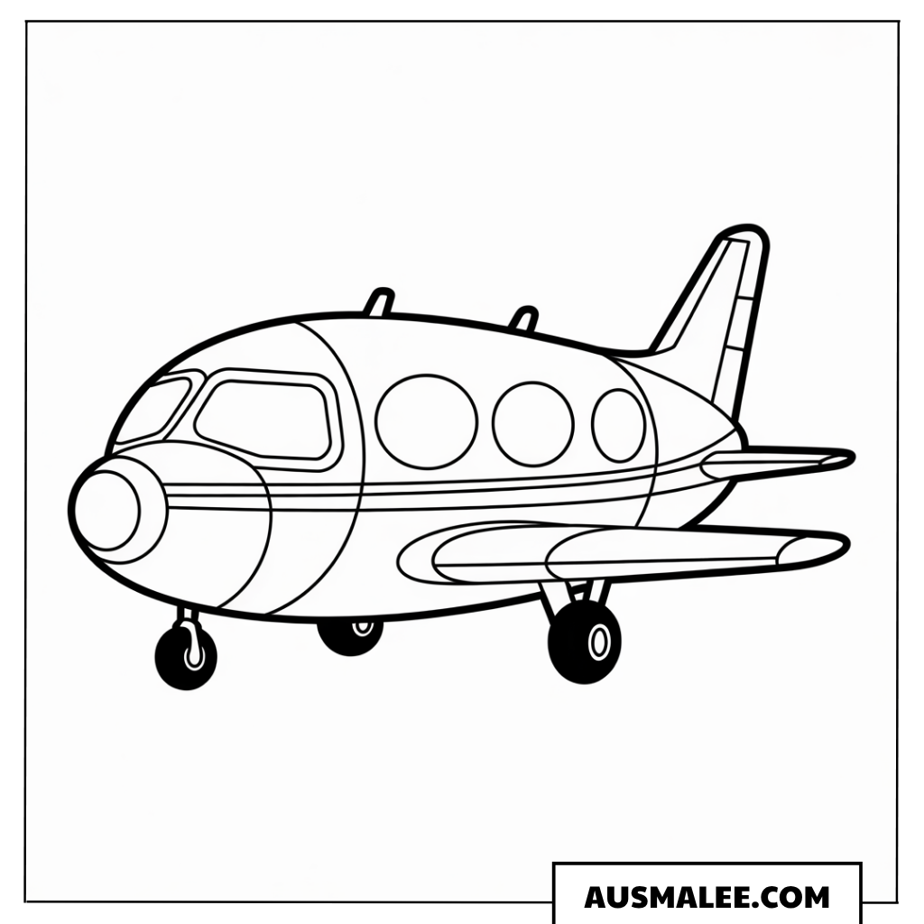 Ausmalbild Kleines Passagierflugzeug