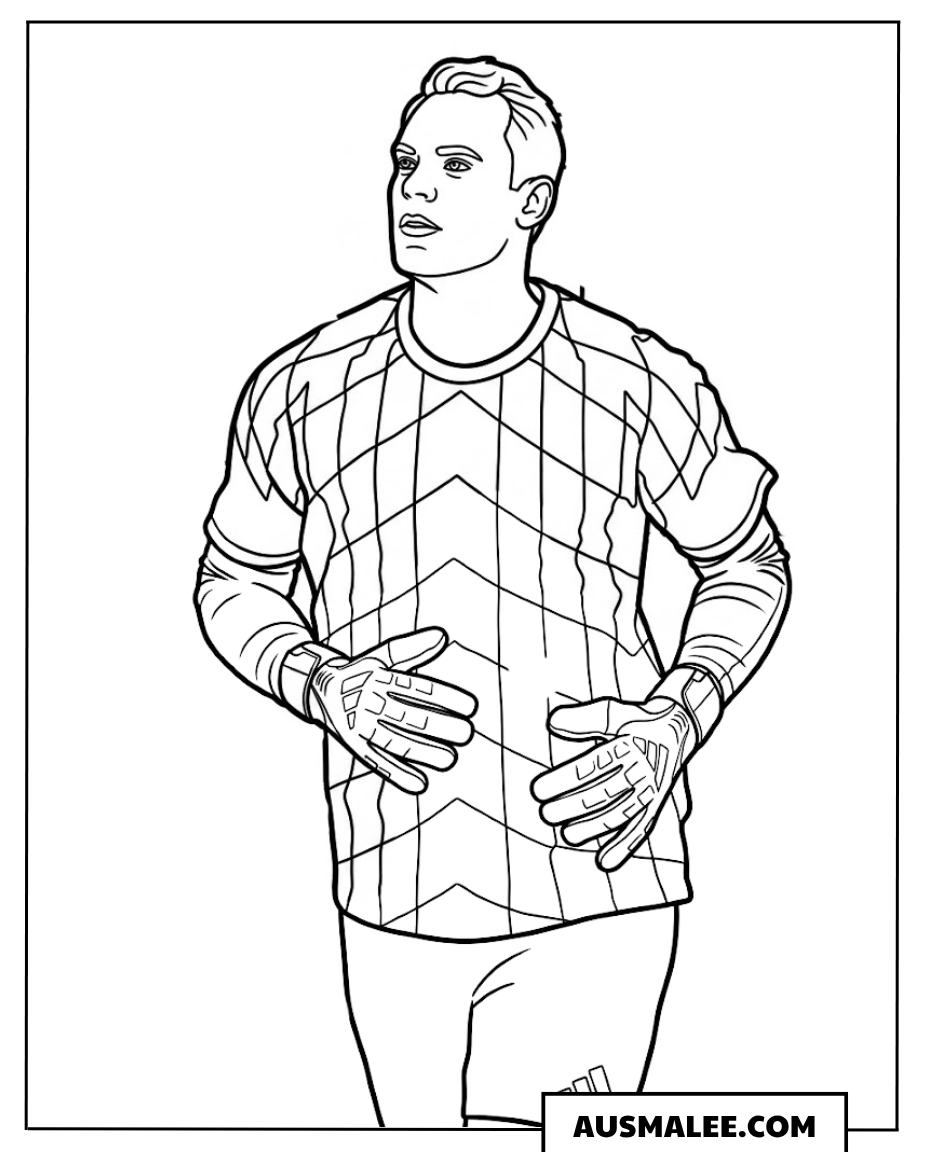 Ausmalbild Manuel Neuer Deutschland WM 2026