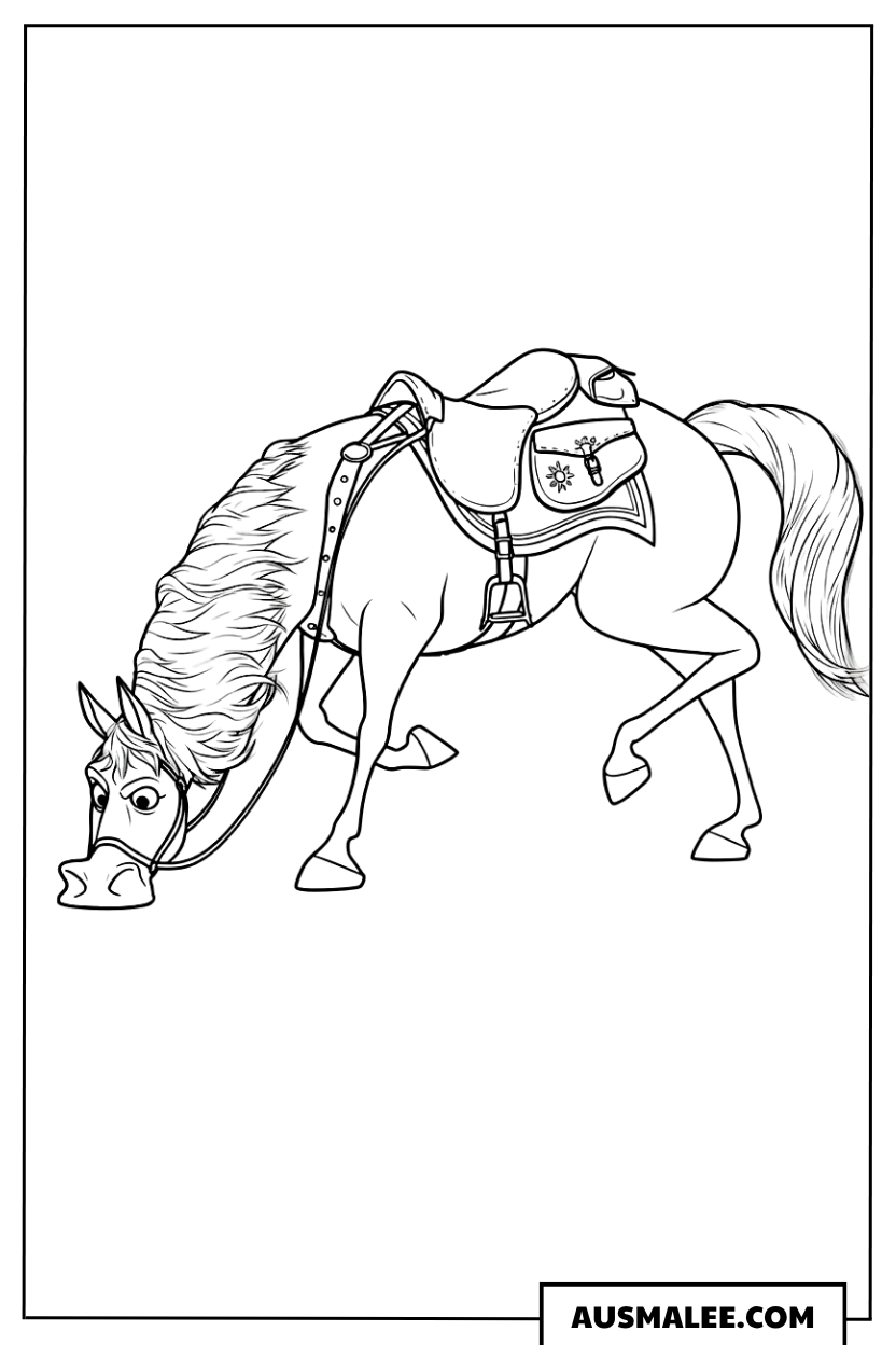 Ausmalbild Maximus das Pferd