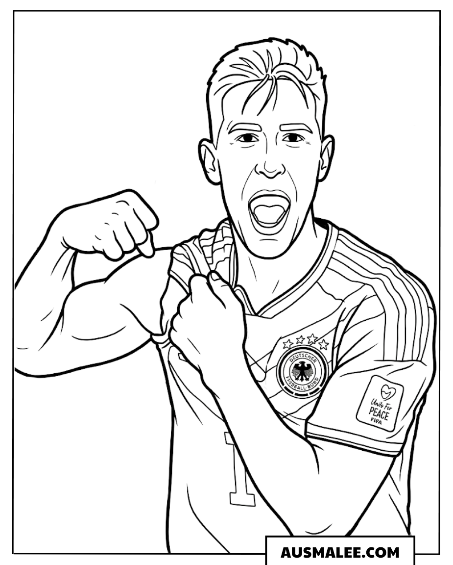Ausmalbild Nico Schlotterbeck Deutschland WM 2026
