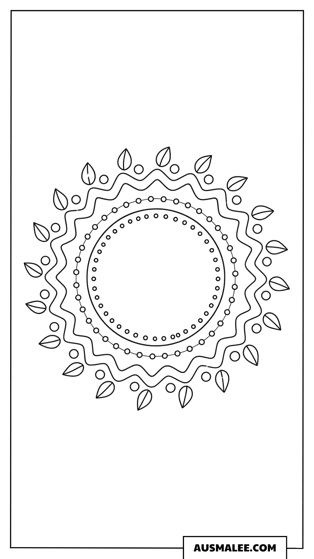 Ausmalbild Ornates Sonnen-Mandala