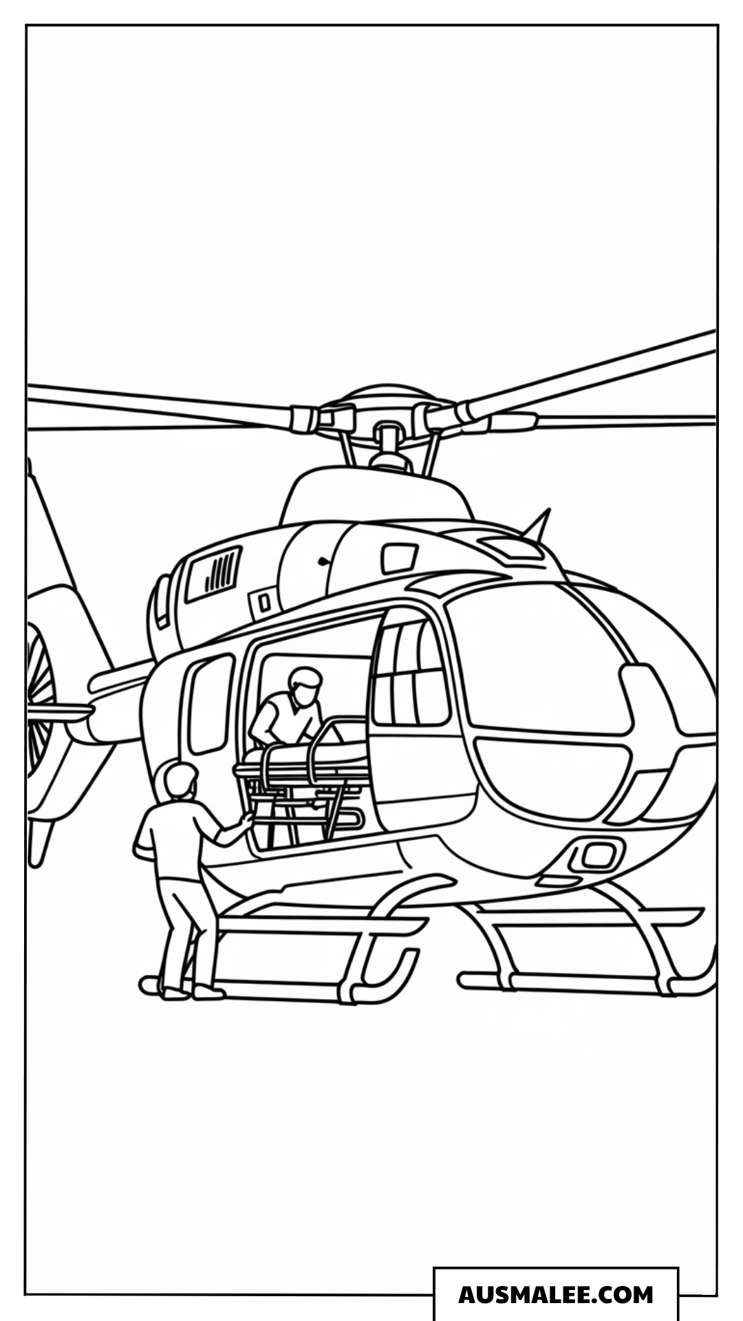 Ausmalbild Rettungshubschrauber