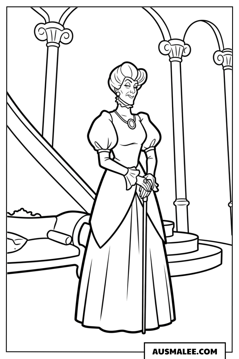 Ausmalbild Stiefmutter von Cinderella