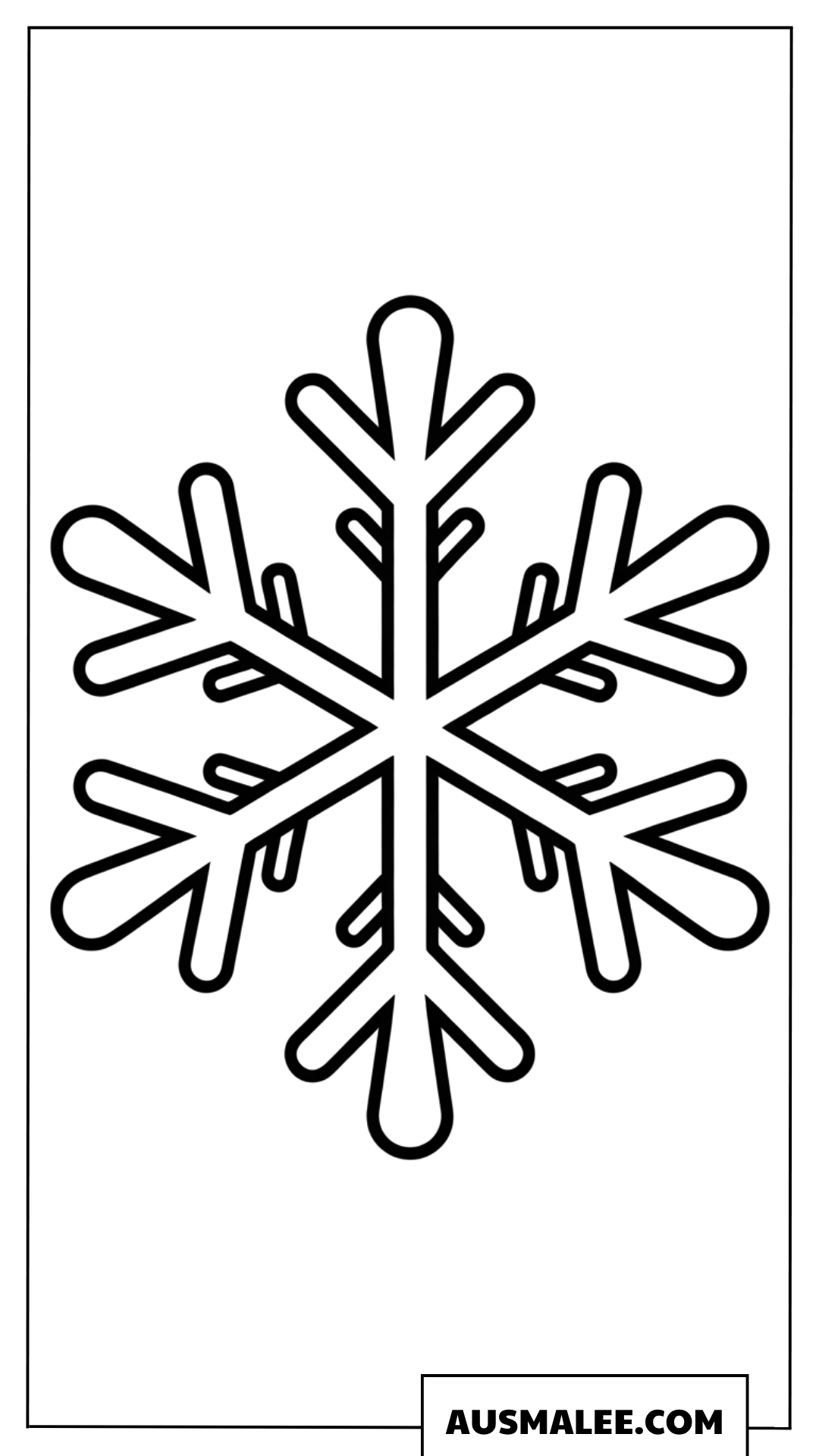 Ausmalbild mit einfacher geometrischer Schneeflocke