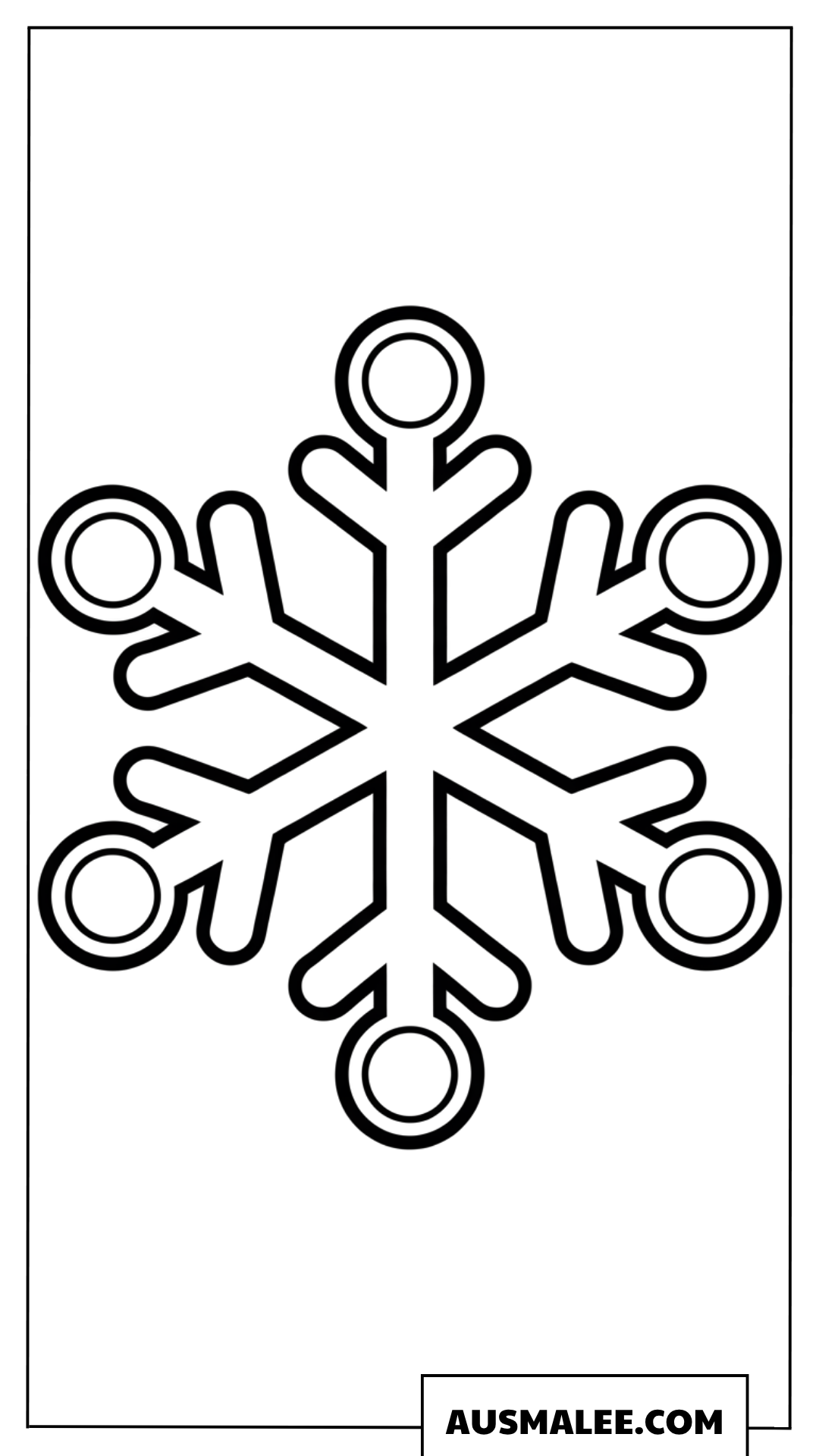 Ausmalbild mit einfacher runder Schneeflocke