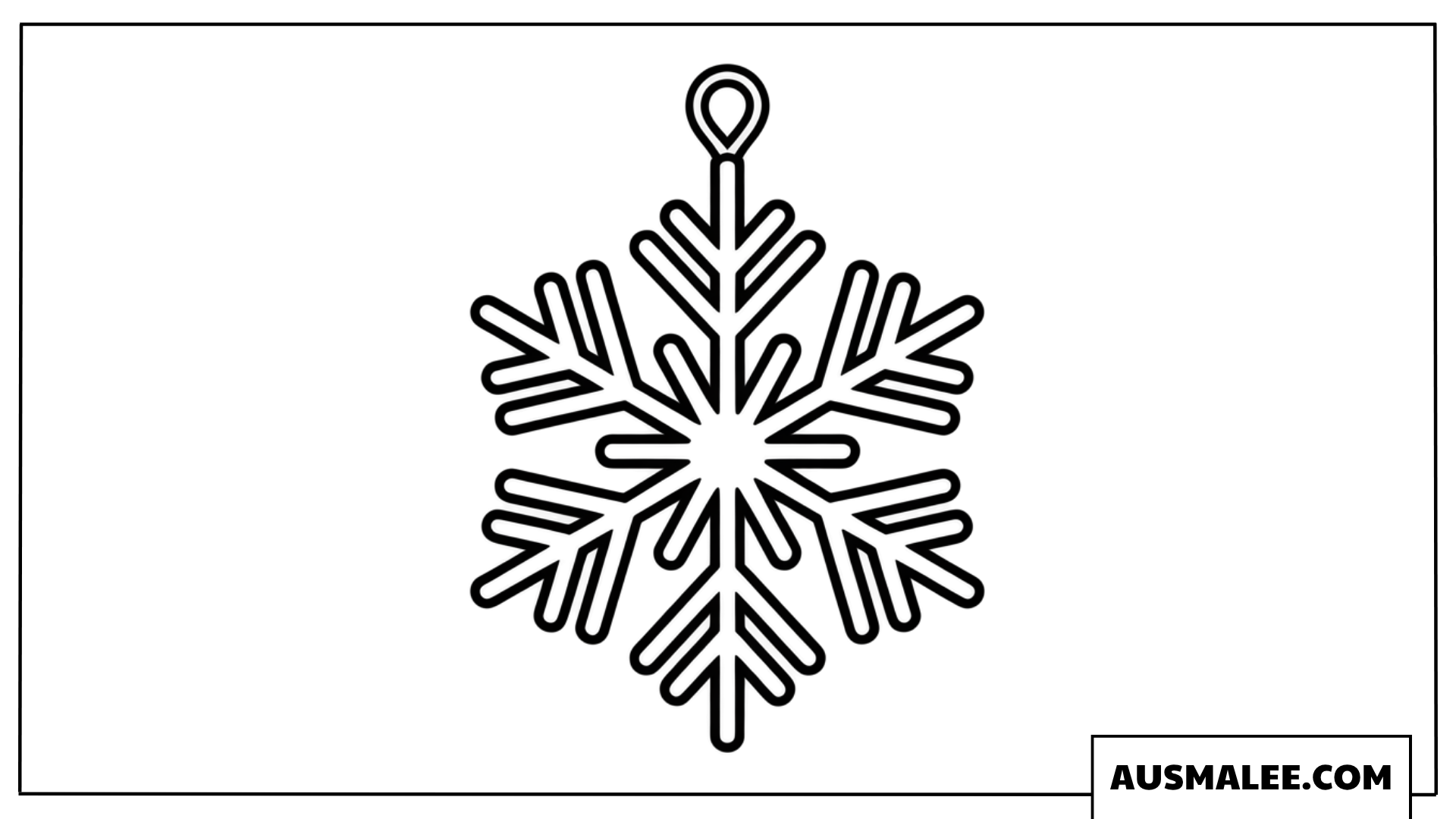Ausmalbild mit hängender Schneeflocke