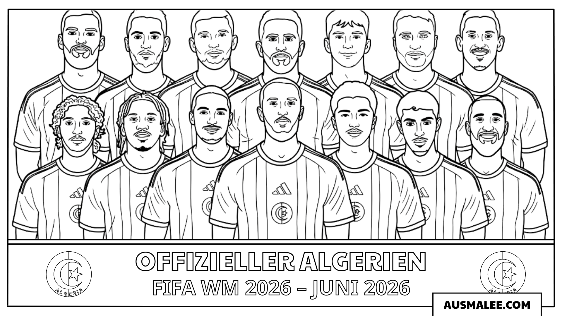 Ausmalbilder Algerien Nationalteam zur WM 2026