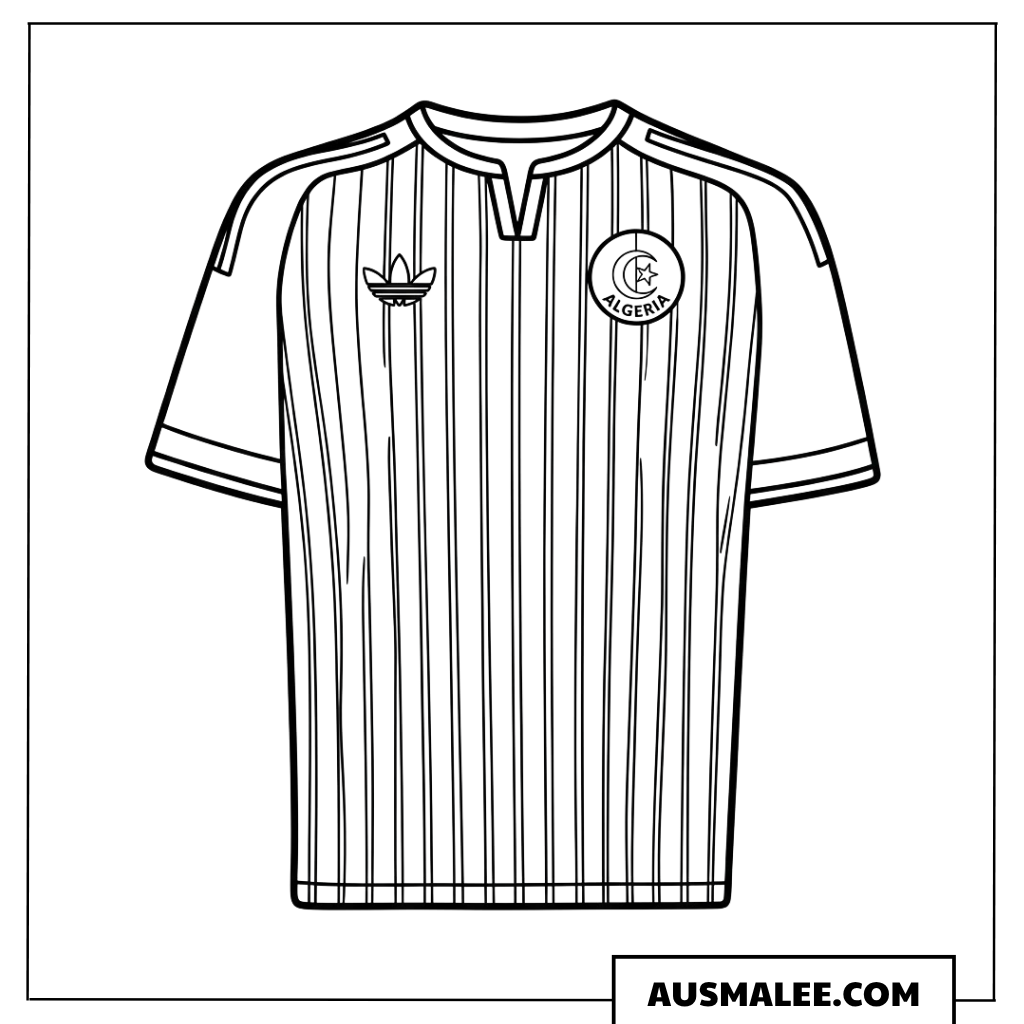 Ausmalbilder Algerien Trikot für die WM 2026