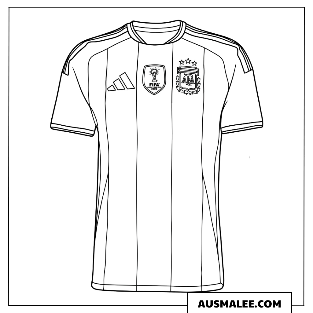 Ausmalbilder Argentinien Trikot für die WM 2026