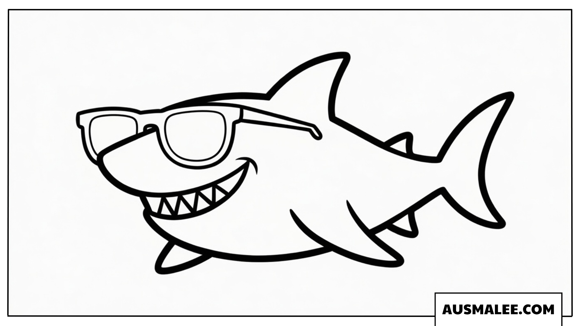 Ausmalbilder Hai mit Sonnenbrille