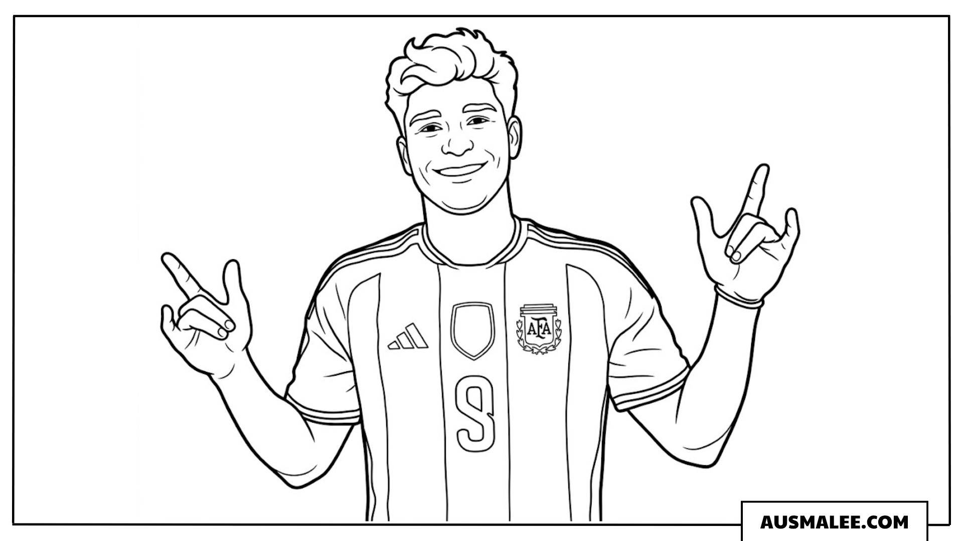 Ausmalbilder Julian Alvarez Argentinien WM 2026