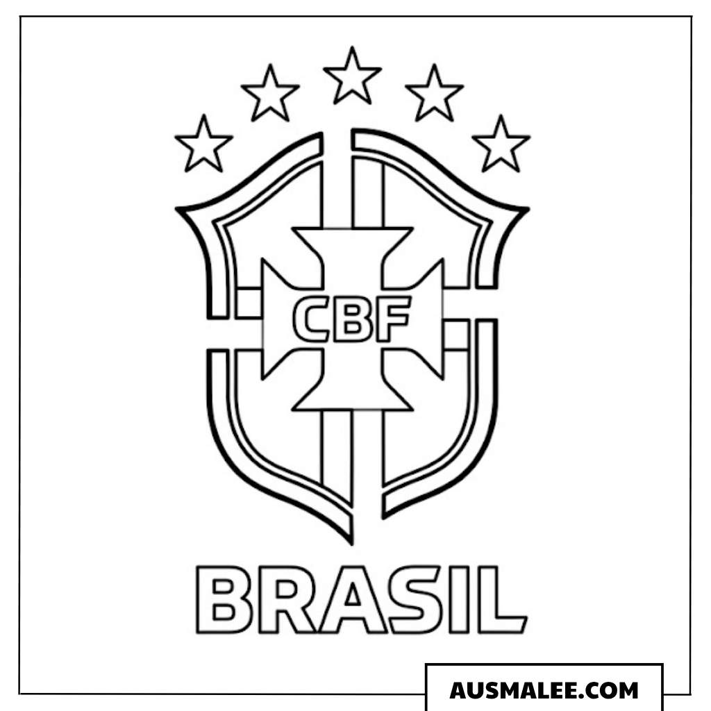 Ausmalbilder Logo der brasilianischen Nationalmannschaft CBF