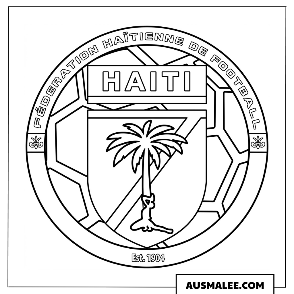 Ausmalbilder Logo der haitianischen Nationalmannschaft