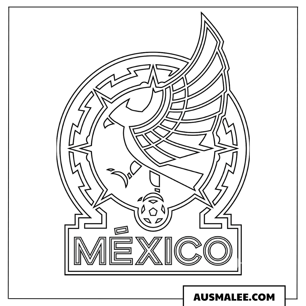 Ausmalbilder Logo der mexikanischen Fußball Nationalmannschaft