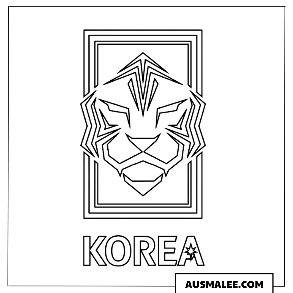Ausmalbilder Logo der südkoreanischen Fußball Nationalmannschaft