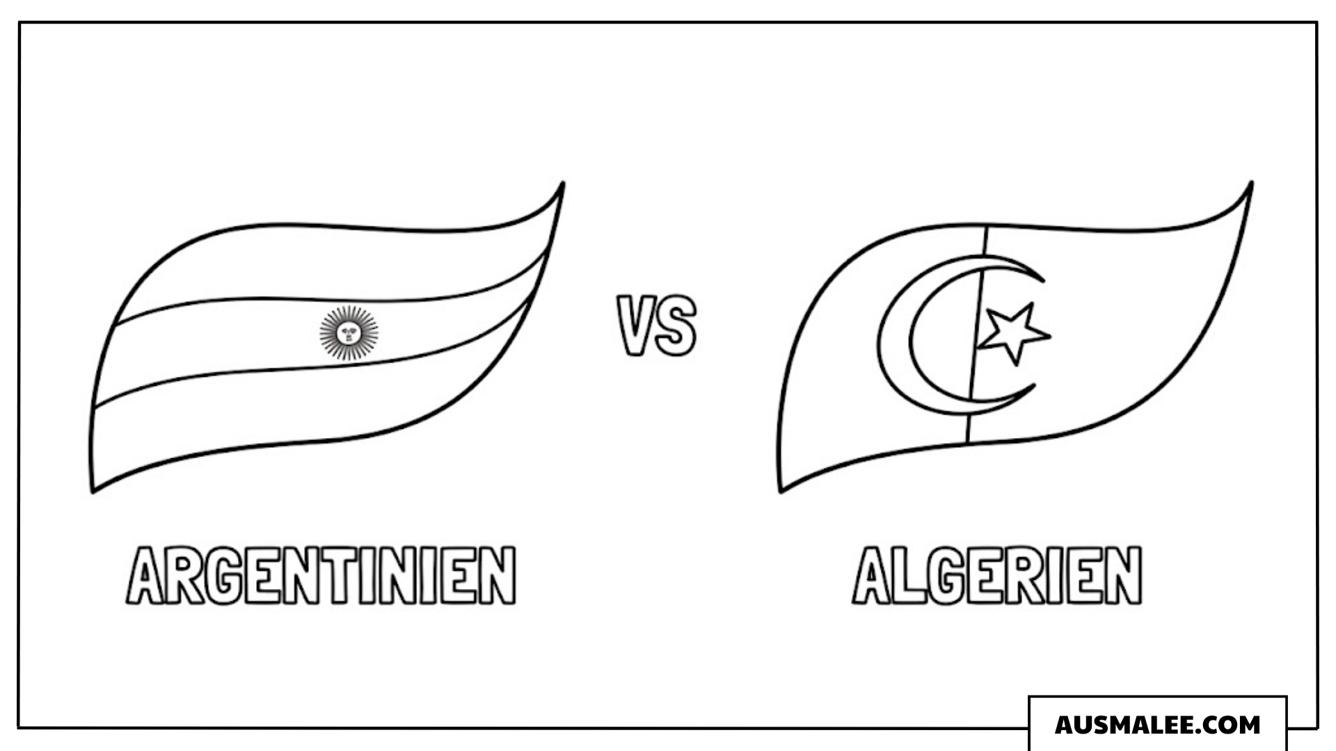 Ausmalbilder Nationalflaggen Argentinien und Algerien WM 2026