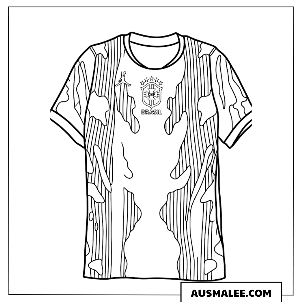Ausmalbilder Offizielles Trikot der Nationalmannschaft Brasilien