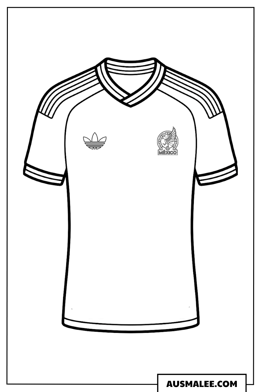 Ausmalbilder Offizielles Trikot der mexikanischen Mannschaft