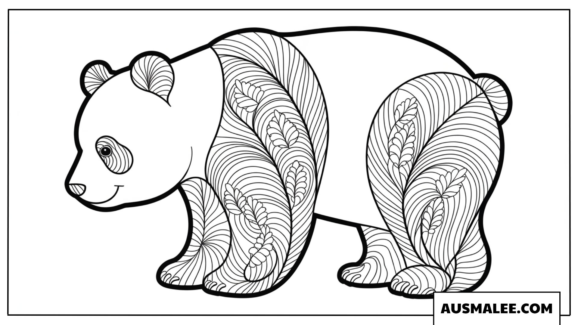 Ausmalbilder Ornamentaler Panda