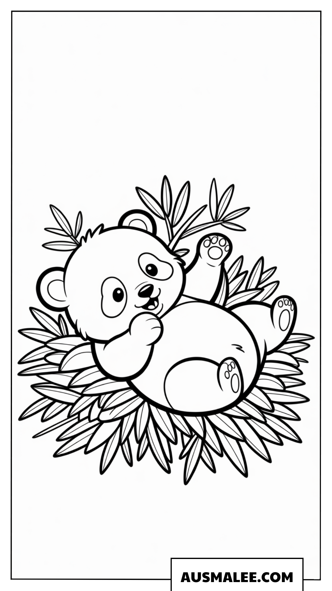 Ausmalbilder Panda-Baby im Nest
