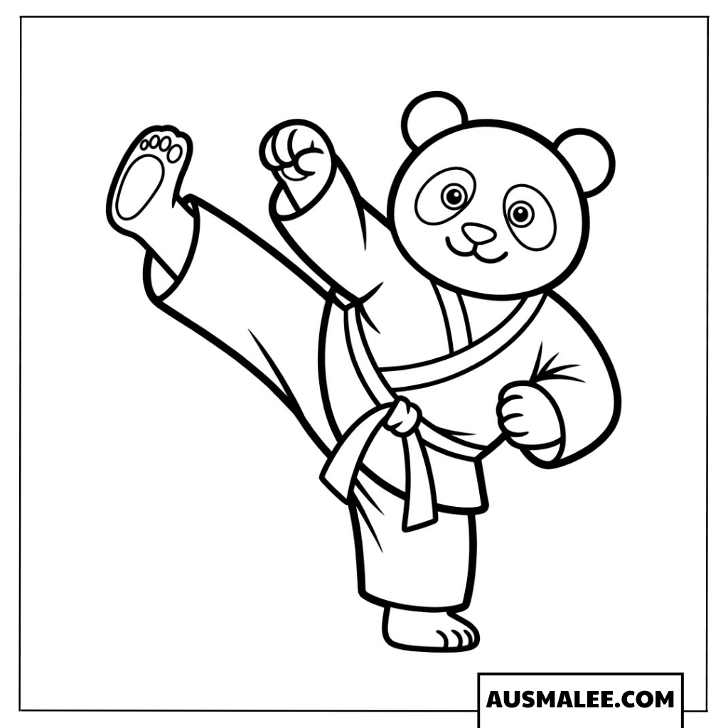Ausmalbilder Panda Karate