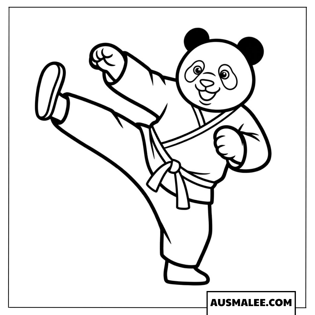 Ausmalbilder Panda Karate