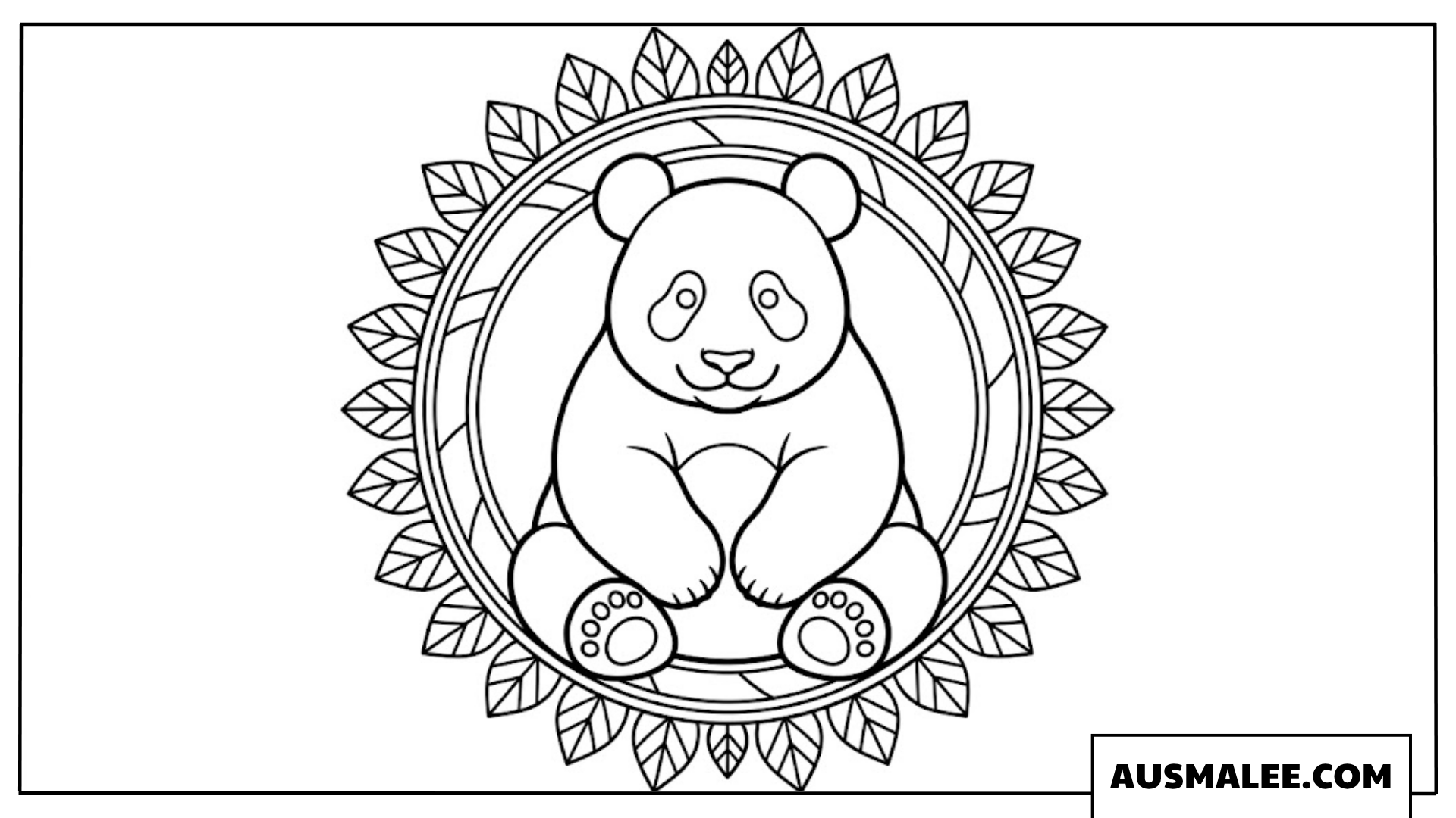 Ausmalbilder Panda im Mandala-Kreis
