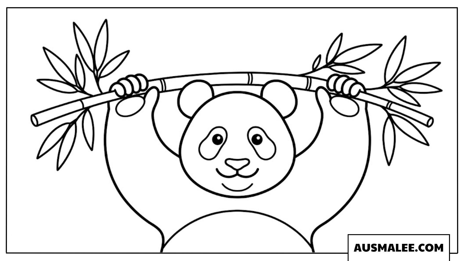Ausmalbilder Panda trägt Bambus