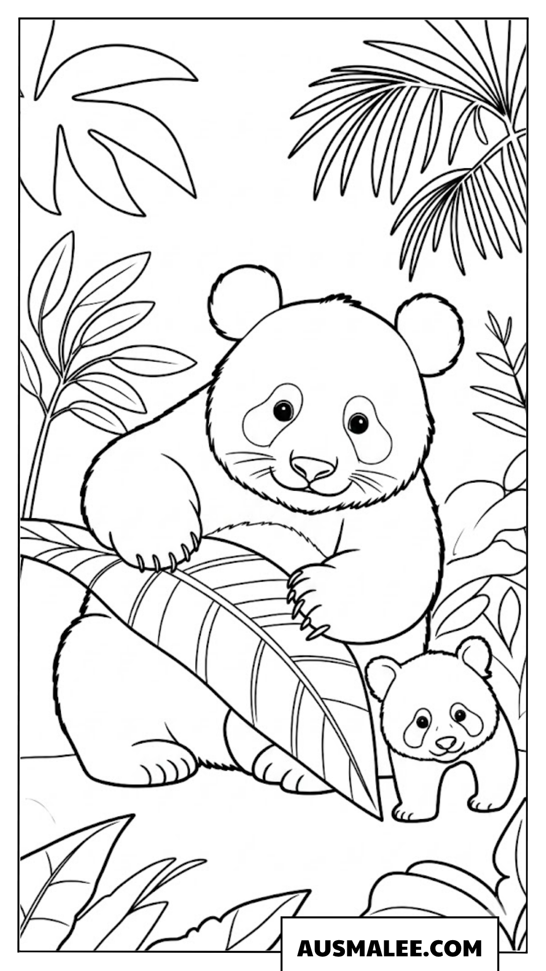 Ausmalbilder Panda und Panda baby