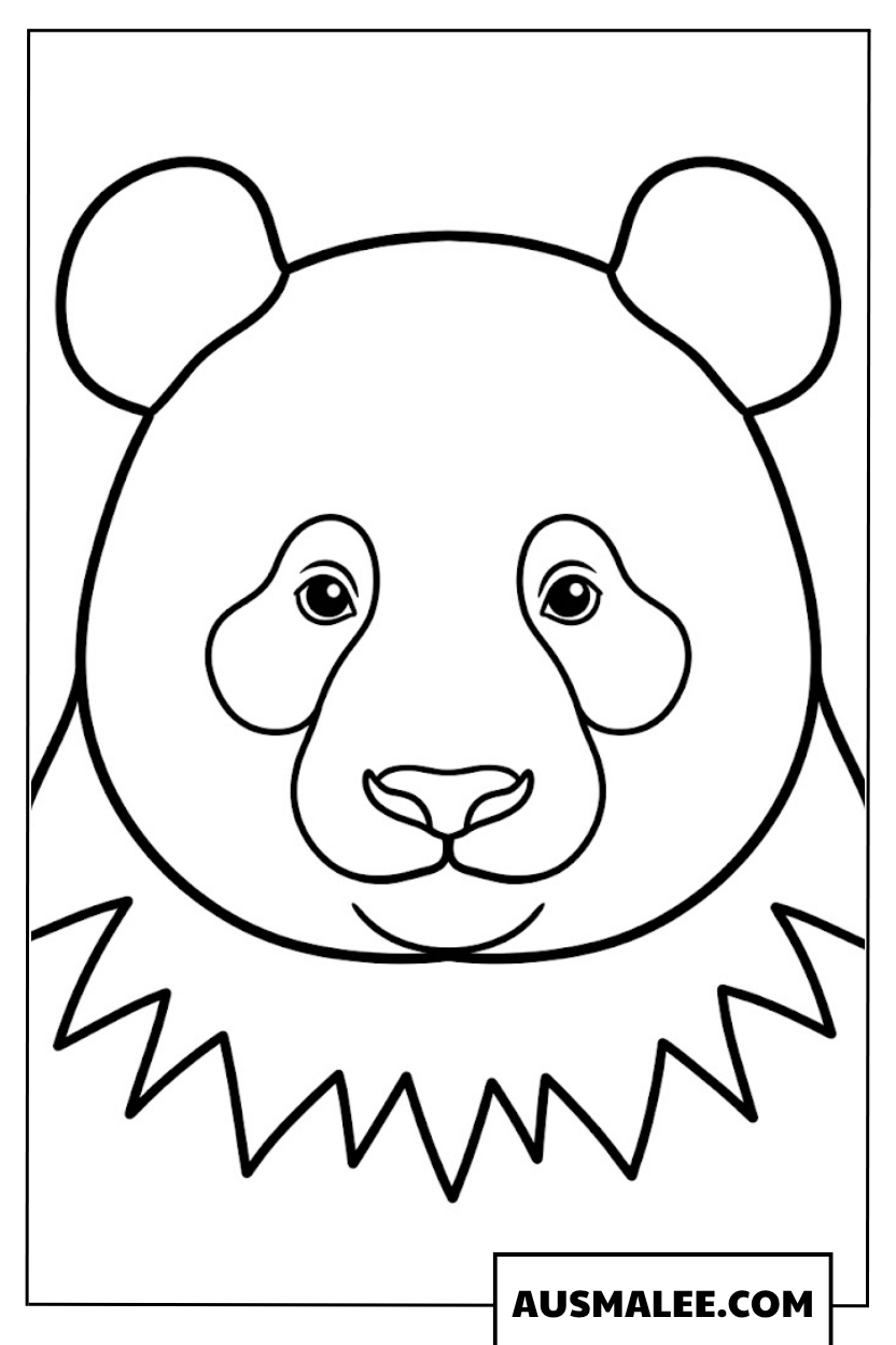 Ausmalbilder Pandakopf Porträt