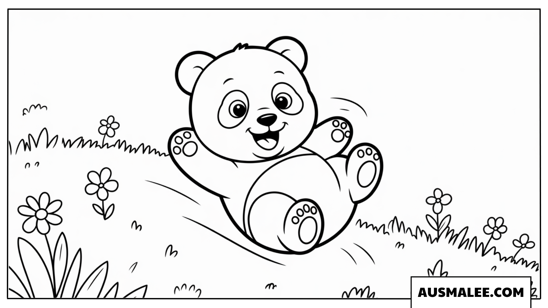 Ausmalbilder Spielendes Panda-Baby