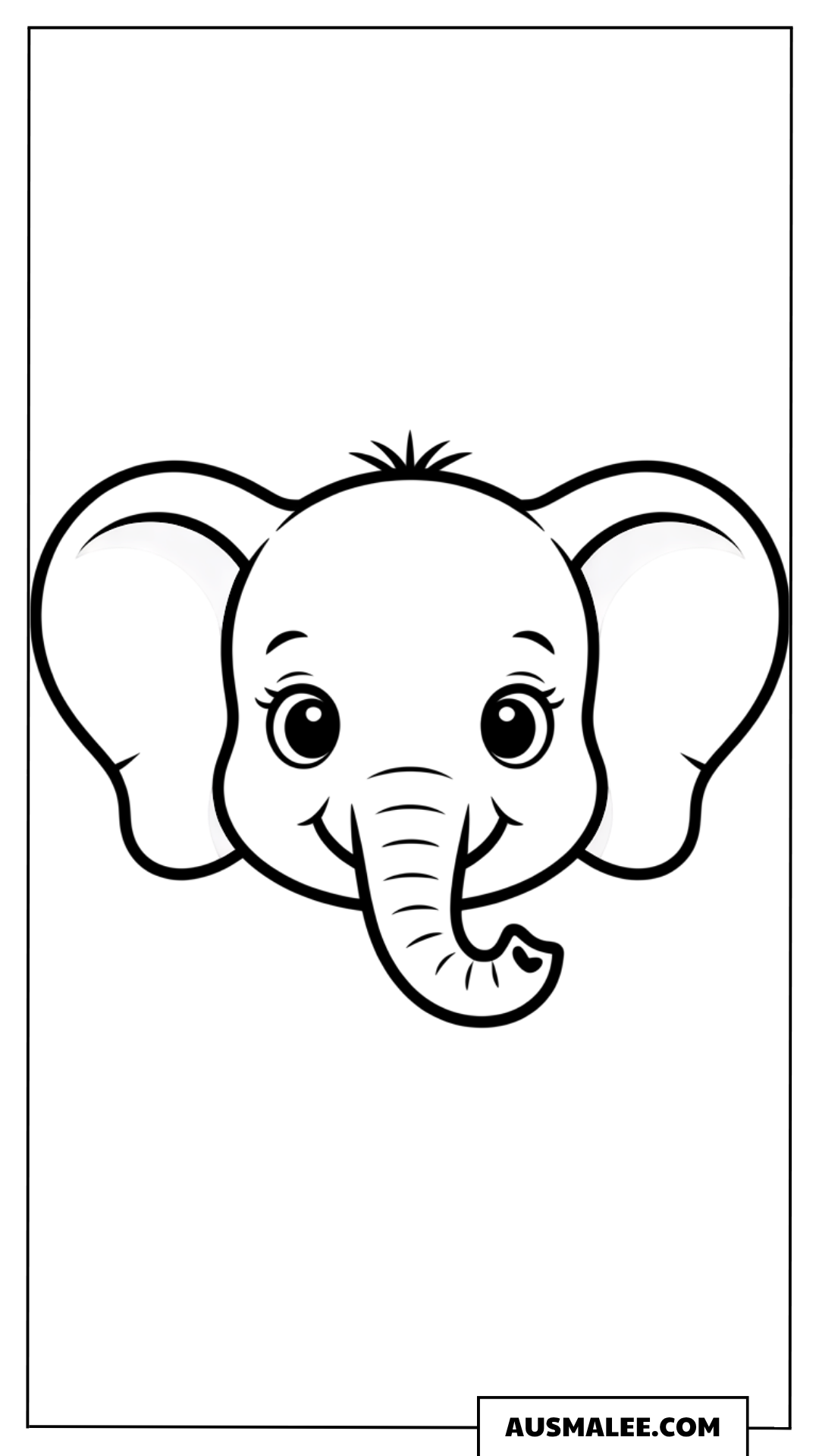 Baby Elefantenkopf ausmalbild