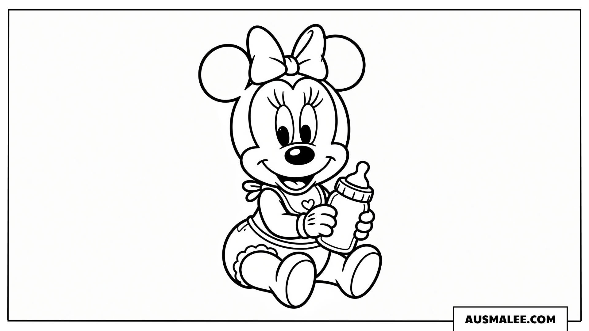 Baby Minnie mit Schnuller ausmalbild