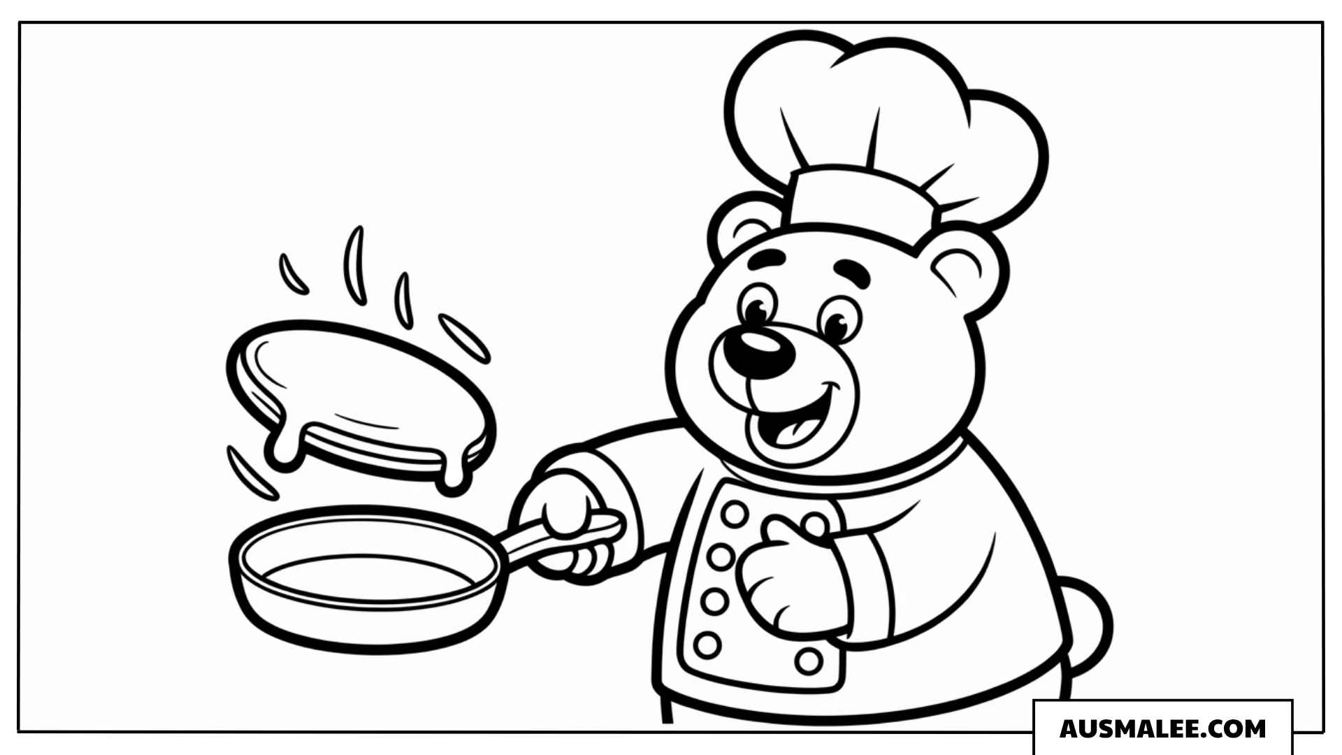 Bär als Koch ausmalbild