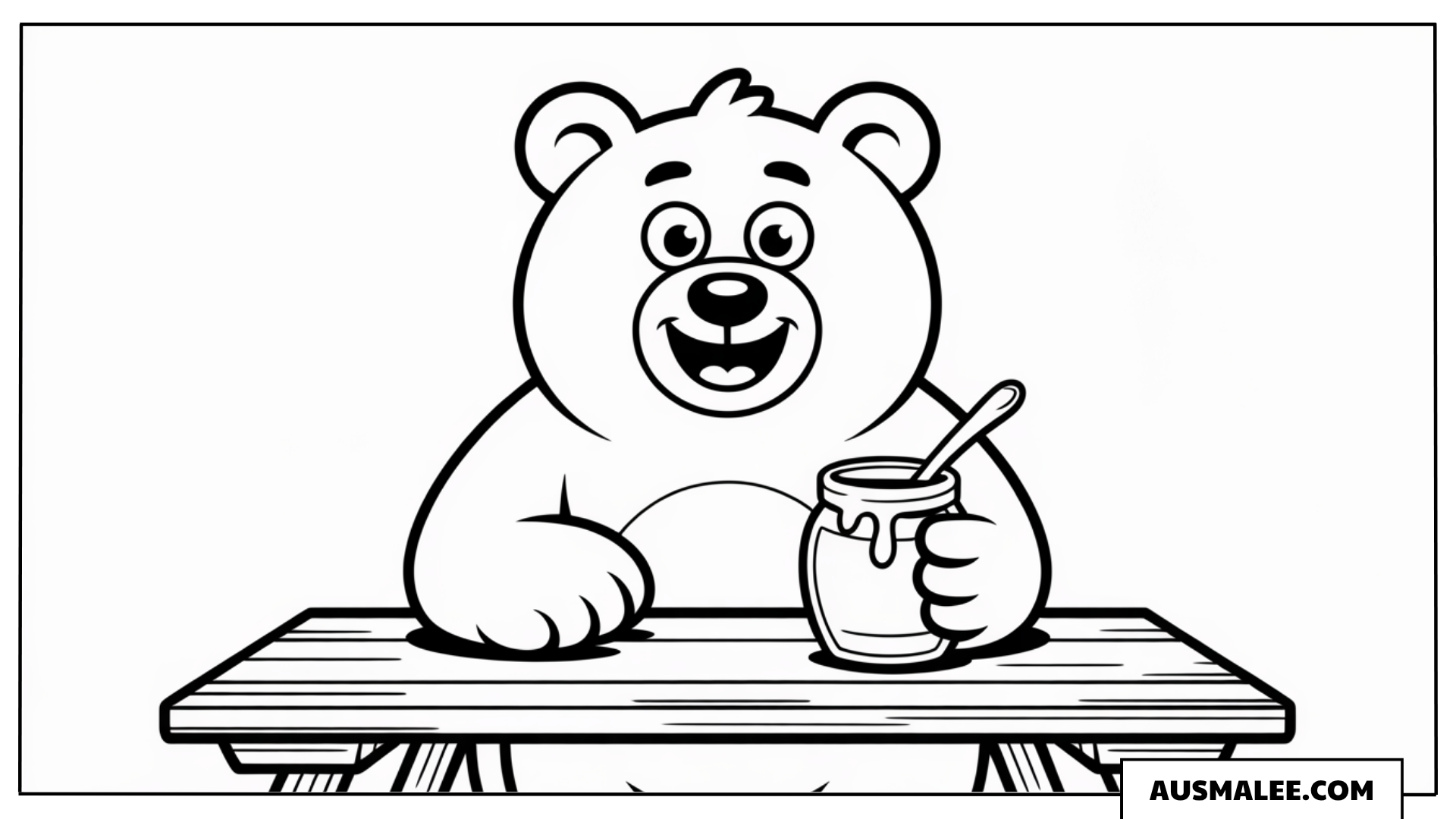Bär isst Honig ausmalbild