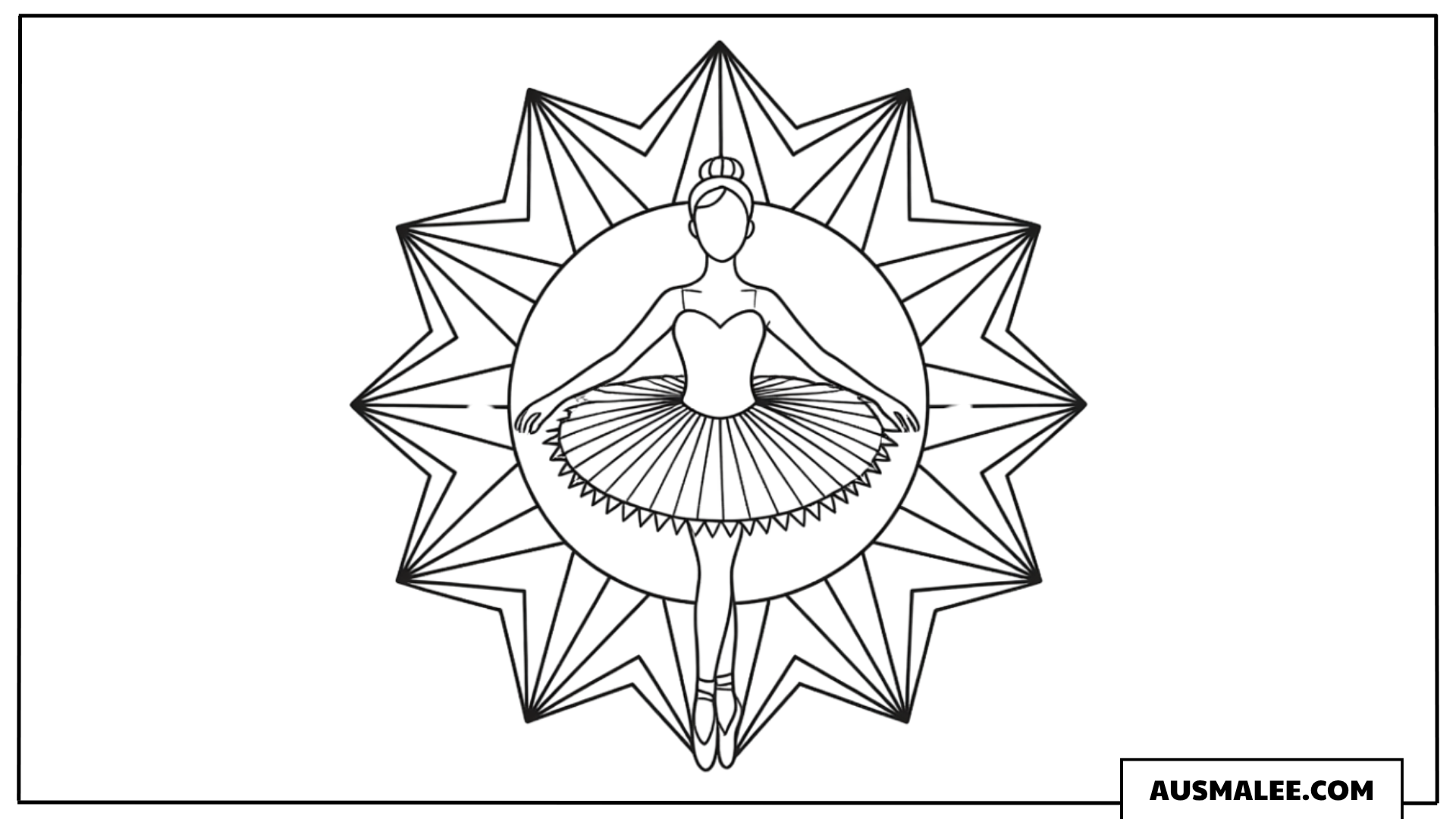 Ballerina Mandala Ausmalbild