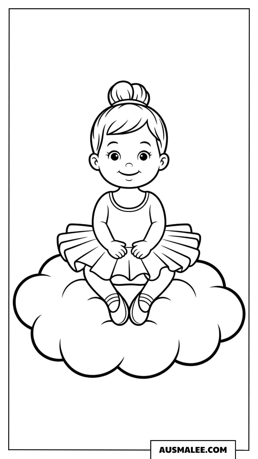 Ballerina auf einer Wolke Ausmalbild