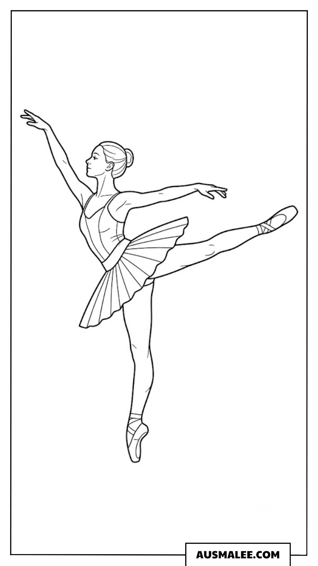 Ballerina im Arabesque Ausmalbild