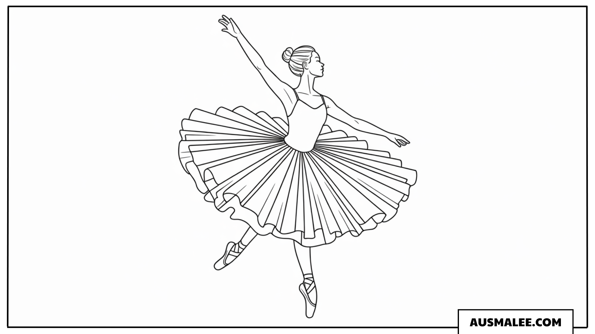 Ballerina im Drehen Ausmalbild