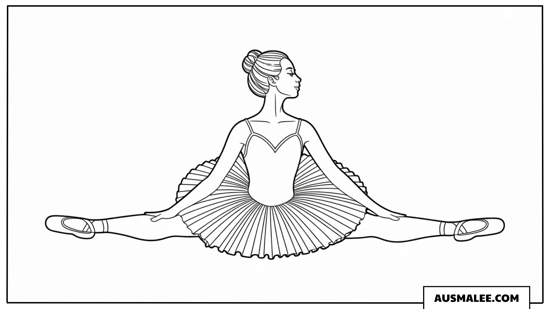 Ballerina im Spagat Ausmalbild