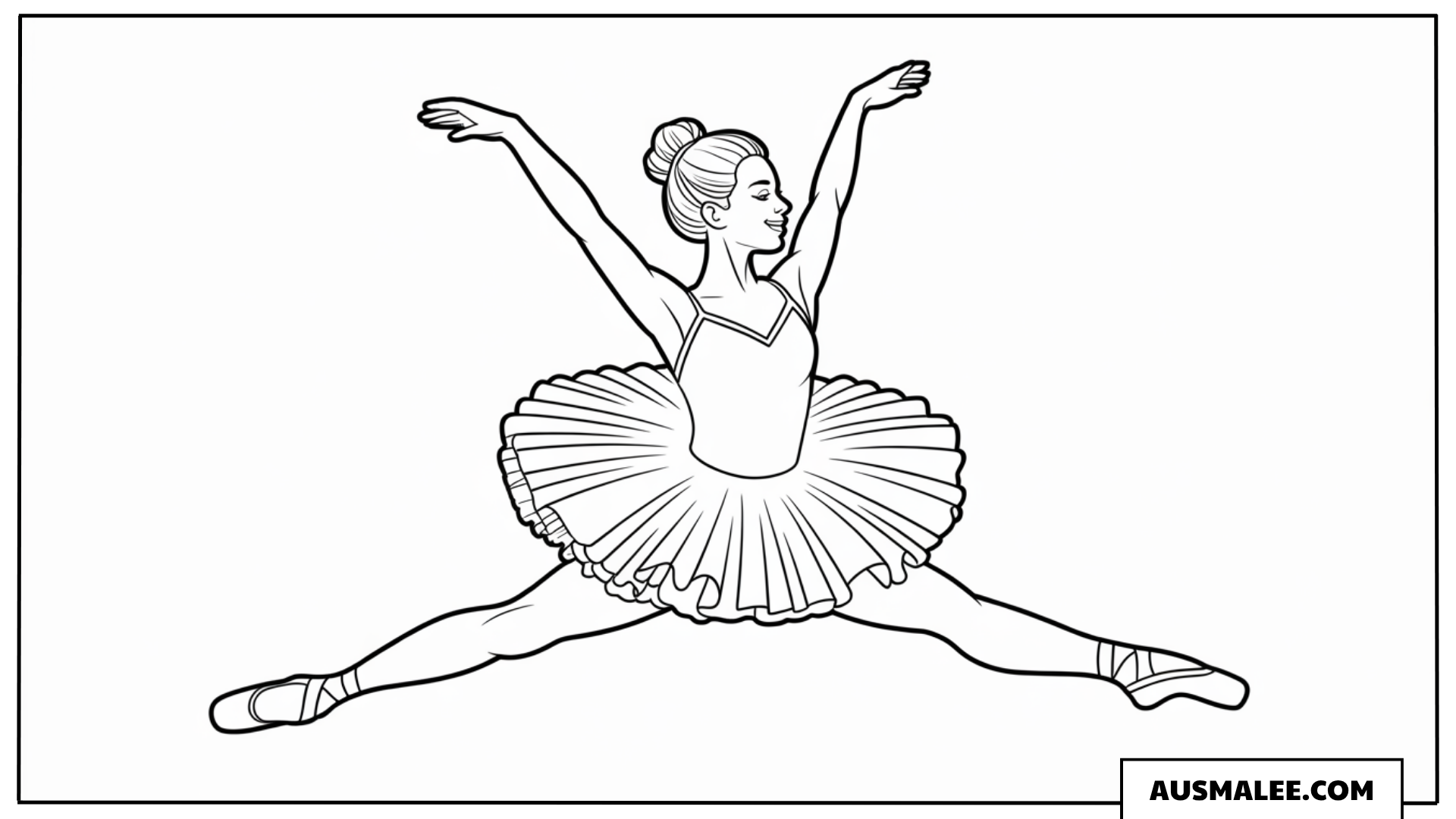 Ballerina im Spagat Ausmalbild
