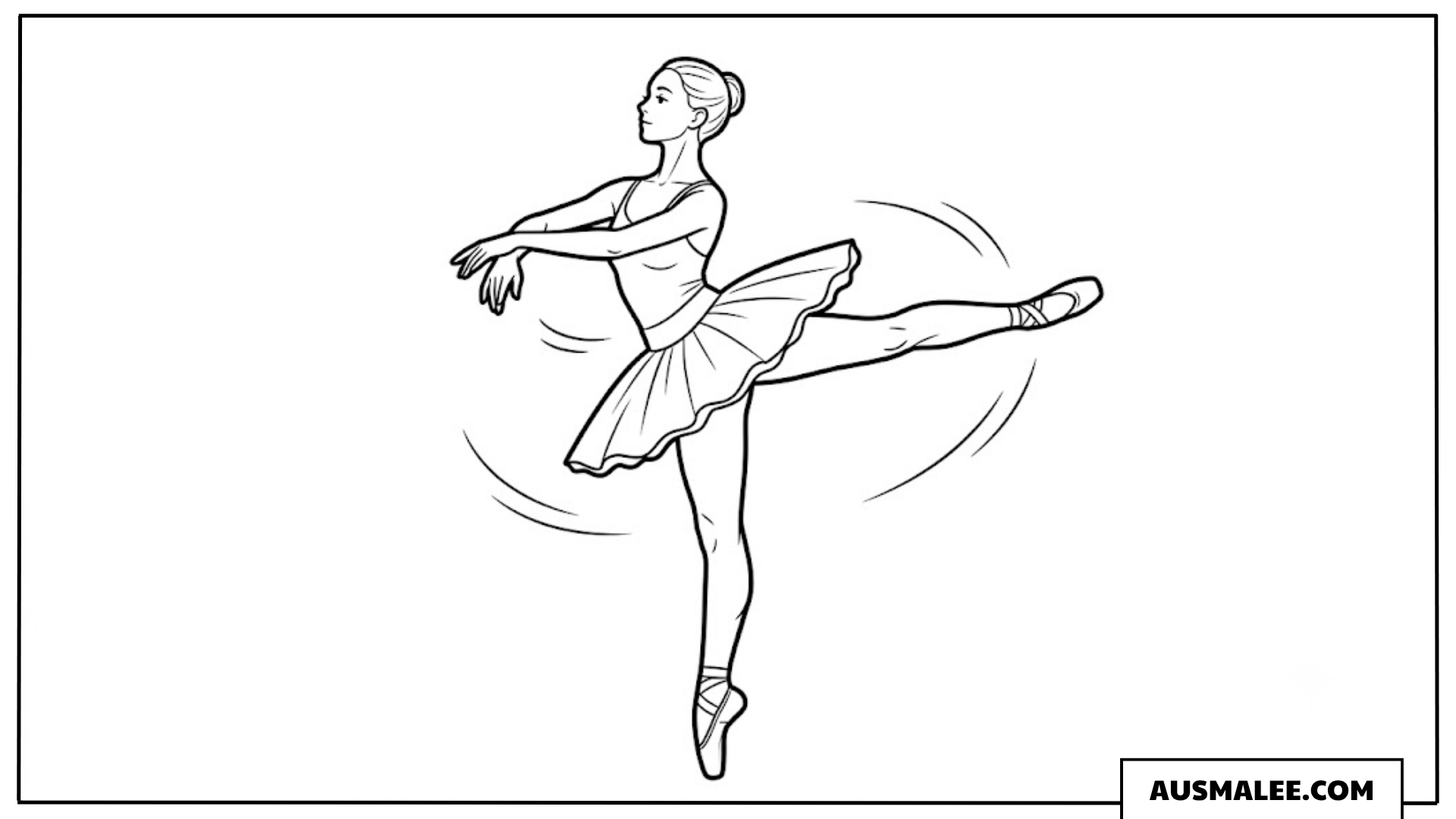 Ballerina in Drehung Ausmalbild