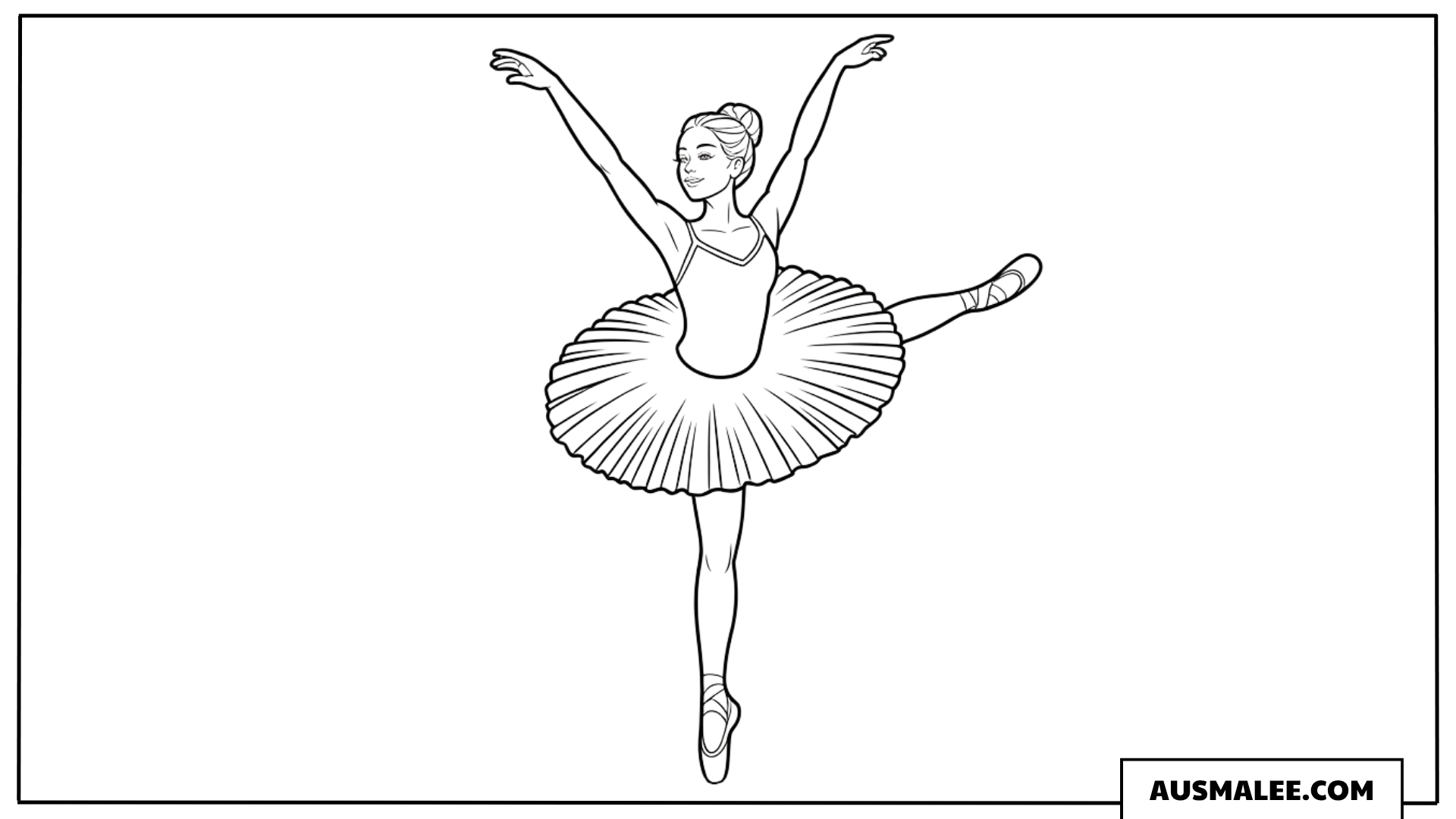 Ballerina in eleganter Pose Ausmalbild