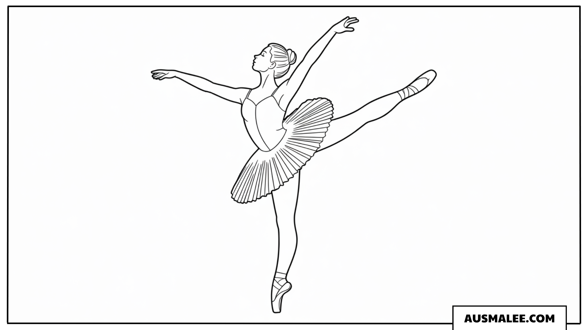 Ballerina mit ausgestrecktem Bein Ausmalbild