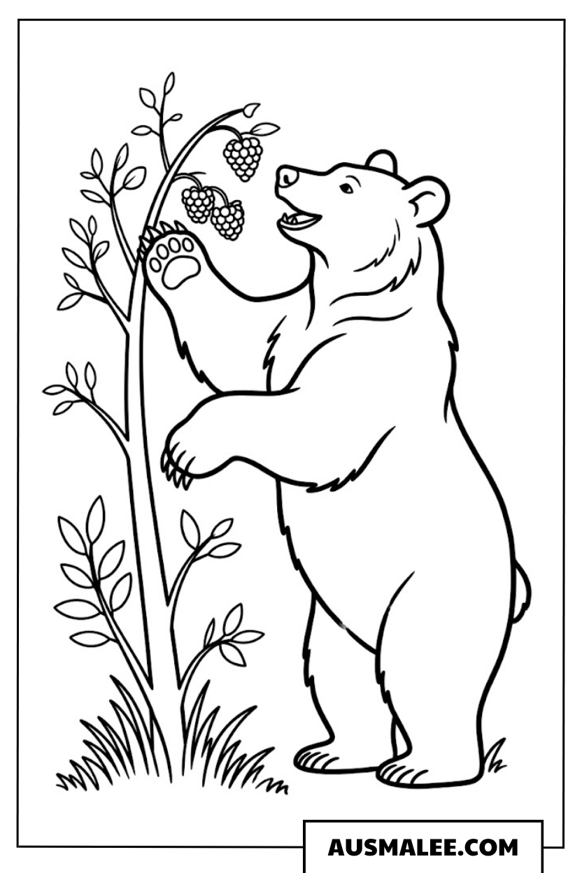Braunbär am Honigbaum ausmalbild