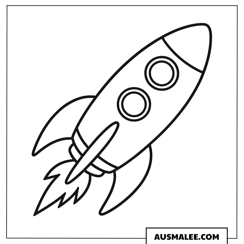 Einfache Rakete Ausmalbild