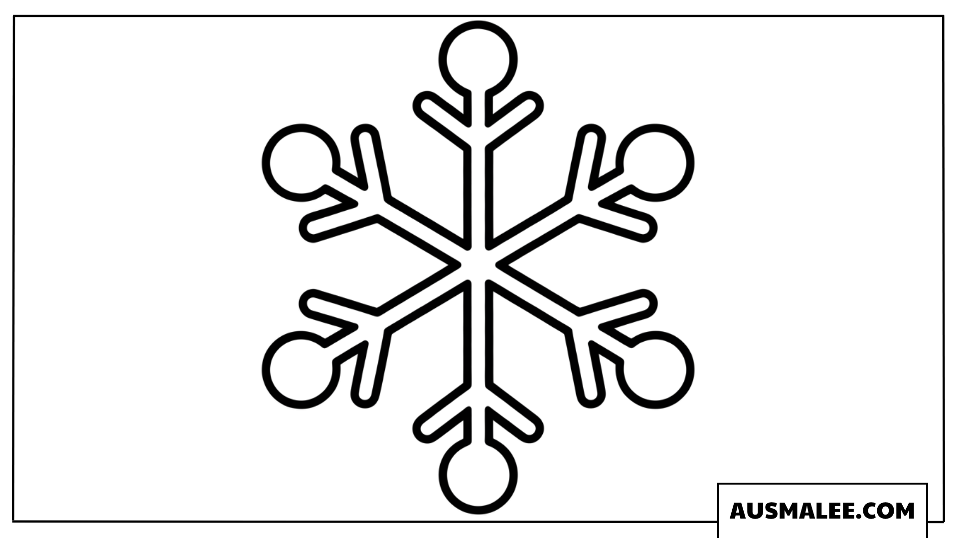 Einfache runde Schneeflocke Ausmalbild