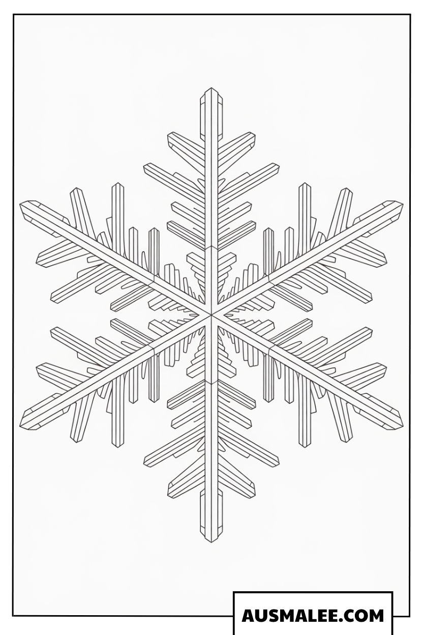 Einfacher Eiskristall Ausmalbild