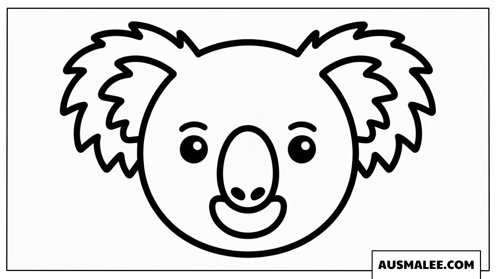 Einfacher Koala-Kopf Ausmalbild